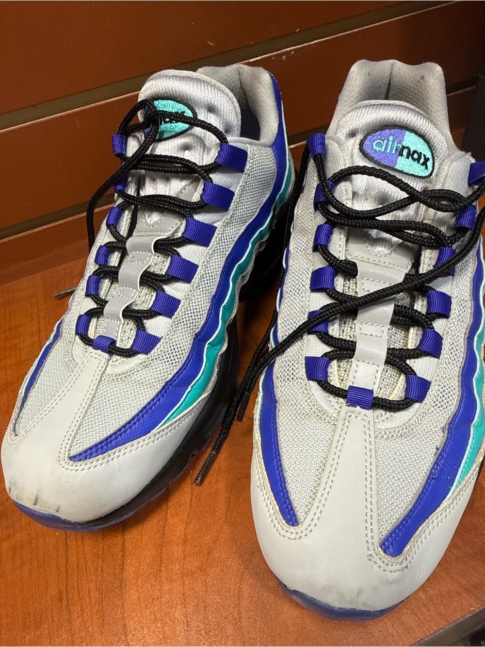 Nike Air Max 95 Gray Purple Aqua Sneakers Men’s Size 11 - Picture 5 of 7